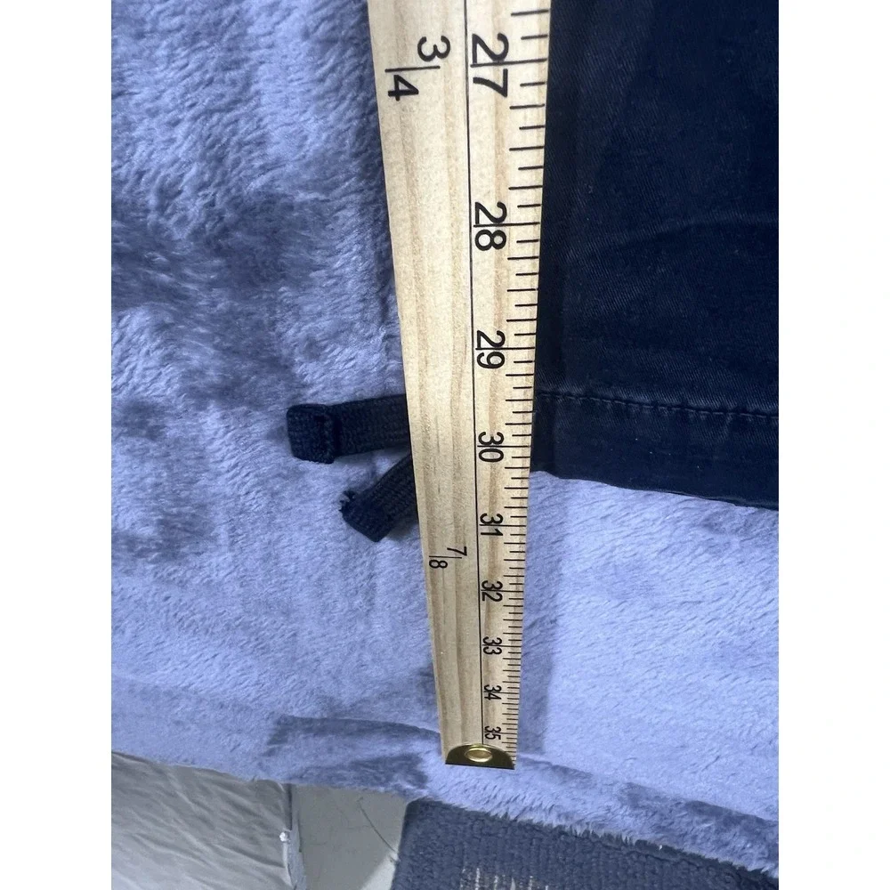 American Eagle Mens Black Cargo Pants Straight Leg Drawstring Ankle Size 34x29